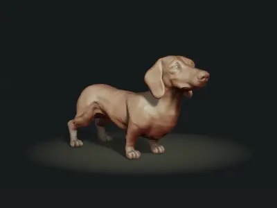 Dachshund sculpture 3D print model