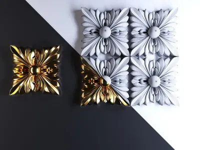 Architecture golden ornaments 3D model