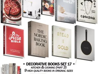 146 decorative books set 17 kitchen and cooking P03 3D model