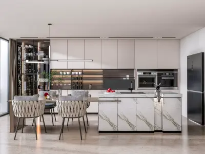 Kitchen Modern interior  0052 3D model