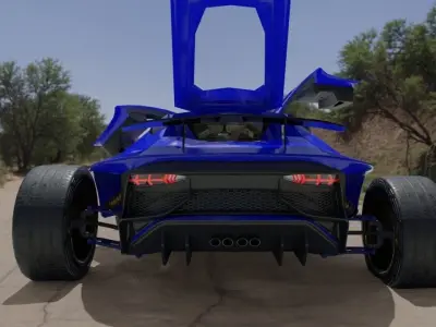 Car 4x4 riged  Low-poly 3D model