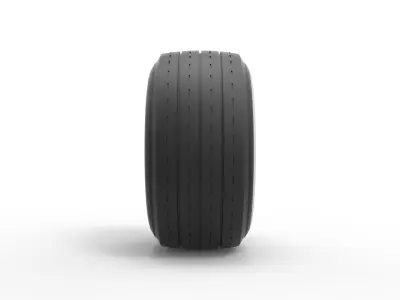 Whitewall race tire Scale 1 to 25 3D print model
