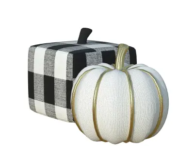  Fabric Pumpkin Decor SET 2 3D model