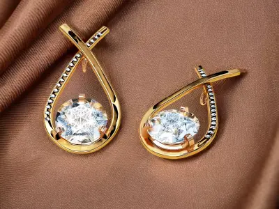 Earrings design 3D model