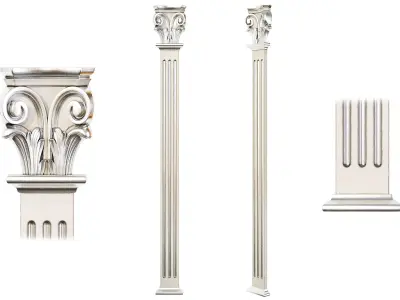 Classic pilaster 02 3D model