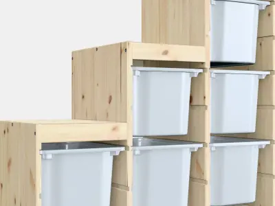 TROFAST Storage combination 48 Low-poly 3D model