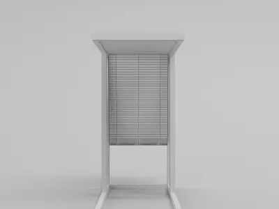 Faux Shagreen Side Table with Magazine Rack 3D model