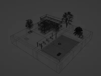 Villa Design Low-poly 3D model