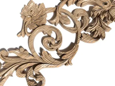 Cartouche-018 ornate gold leaf 3D model