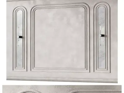 Wall decor kit with moldings Half-round stucco arches 3D model