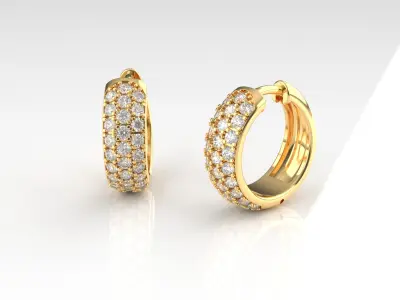 Pave Hoop Earrings 3D print model