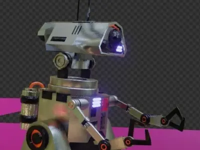 Sci-Fi Worker Robot Low-poly 3D model