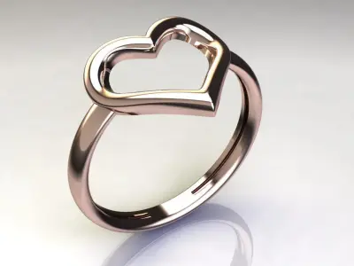 Heart ring 21 3D print model