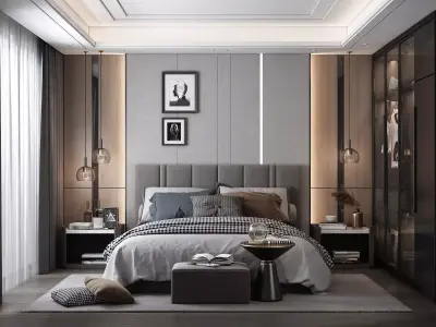 Bedroom luxury set 02 3D model