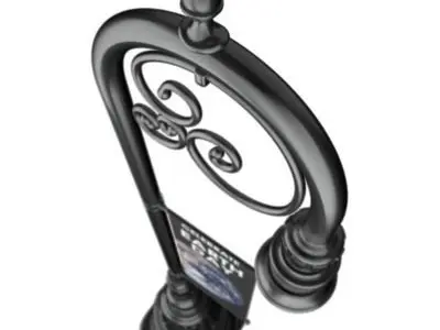 Street Lamp With Banner 3D model