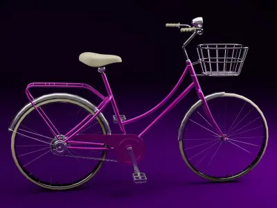 Retro ladies bike 3D model