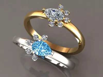 Modern ring 3D print model buy