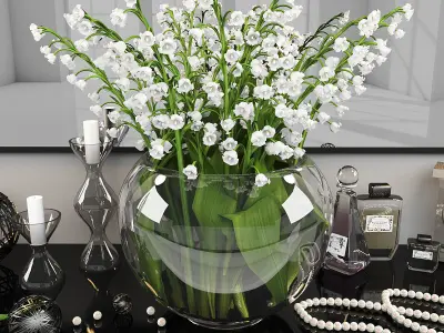 Decorative set-5 living room Low-poly 3D model