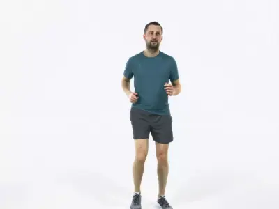 Portrait 07K Running Jogging Football Sports Man Low-poly 3D model