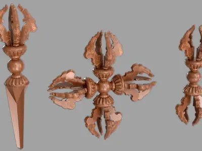 Vajra Ritual Thunderbolt Weapon 3D model