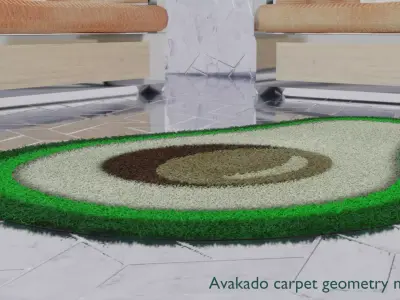 Avacado type carpet - rug 3D Low-poly 3D model