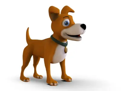 Dog Cartoon Low-poly 3D model order