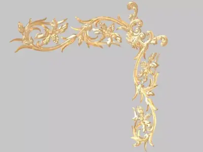 pattern wood Classic frame of luxurious gold interior inlaid cnc 3D model