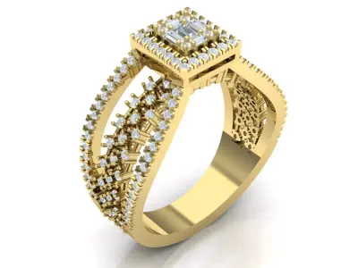 Bridal Ring Diamond 3d model print 3D model