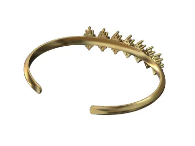 Diamond clusters pattern cuff bracelet size S 3D print model