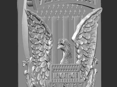 logo veteran 3d model 3D print model