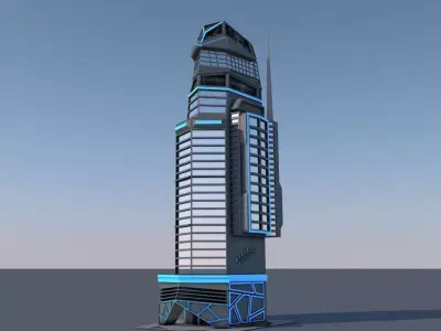 Hitech building 3D model
