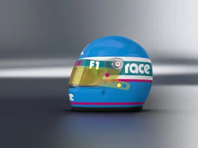 Classic F1 Helmet 3D model