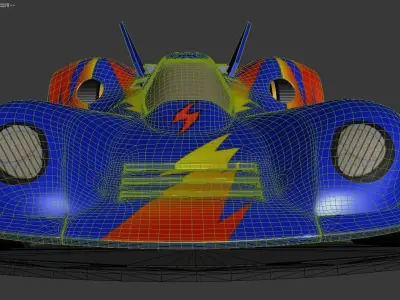 4WD car  blue car 3D model