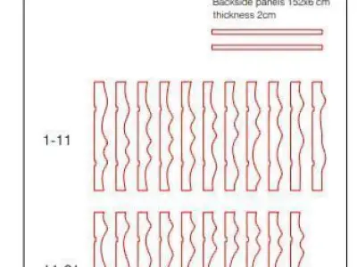 Parametric Wavy Wooden Panels 12 3D model