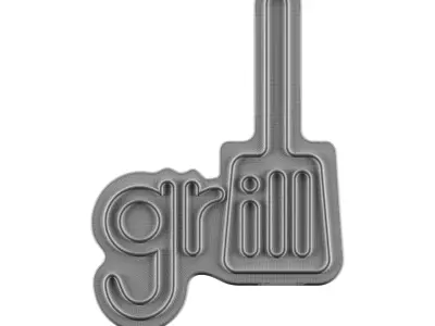 Grill Neon Sign 3D model