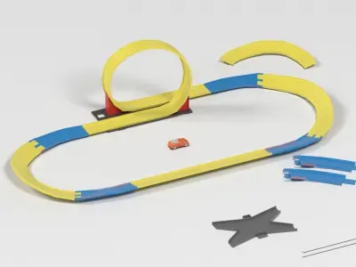 circuit race toy Low-poly 3D model