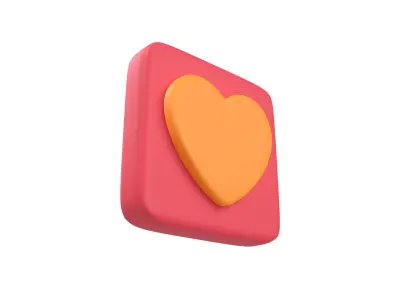 Twitter Heart Decoration v1 003 Low-poly 3D model