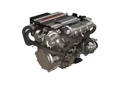 Bobtail 4LV Marine Diesel Engine 3D Model PBR Textured Yanmar 3D model