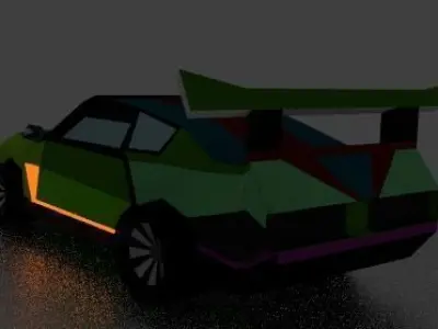 Futuristic Car  Low-poly 3D model