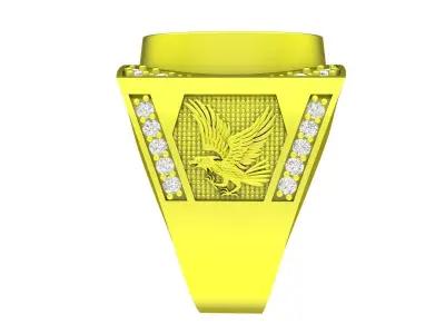 Luxury Oval Gemstone Mens Ring 3D Jewelry Model  4900 3D print model