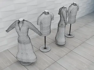 Dress T-shirt Cloth Wear F7 3D model