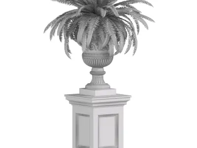 Fern in a classic Vase Flowerpot 3D model