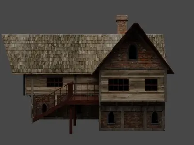 Medieval House  with Props 3D model