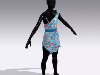 Woman Cloth Dress Low-poly 3D model