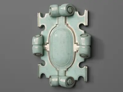 Center chinese celadon wall plaque 3D print model