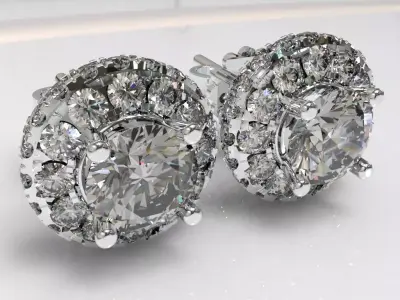 Timothes Diamond Earing 3D JewelryModel Printable 3D ER9 3D print model