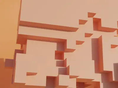 Geometric blocks V2 Low-poly 3D model