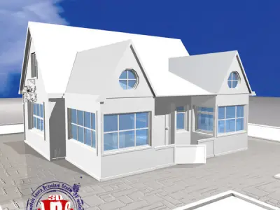 House with roof Free 3D model