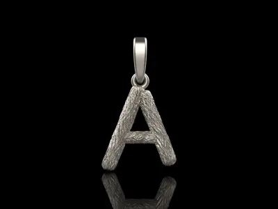 Texture letter pendant model 816 3D print model