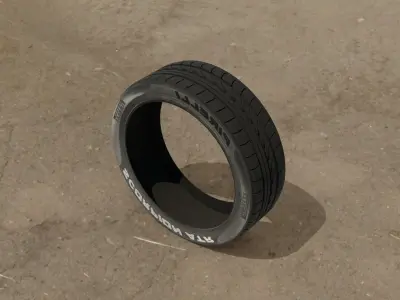 Tire complete texures and materials Low-poly 3D model
